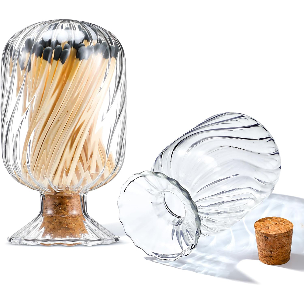 Candle Supplies Glass Jars - らせん型の装飾的なガラスのクローシュ,暖炉のディスプレイの装飾,4インチのキャンドル,トレンディ
