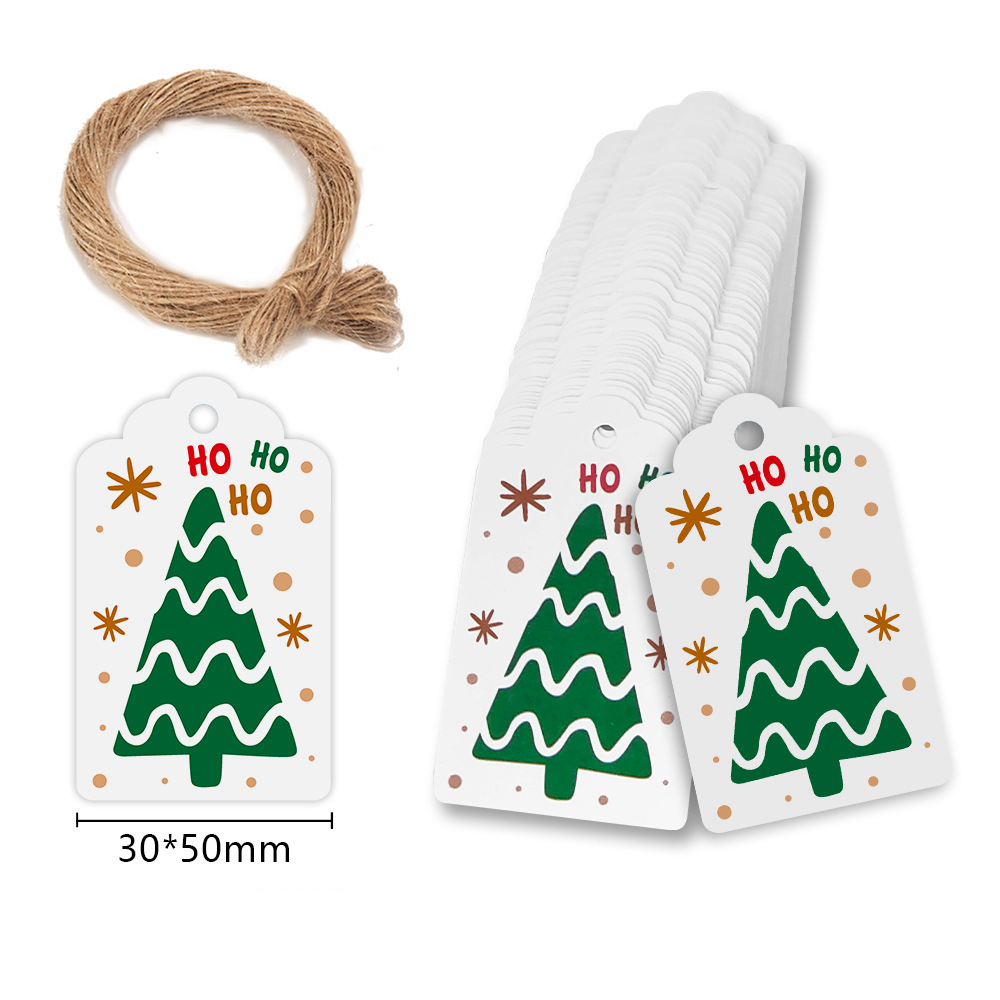 Kraft Hang Tag - メリークリスマスタグクラフト紙カードラベル DIY ハングタグサンタ/雪だるまの装飾品ギフト包装装飾ギフトカードタグ