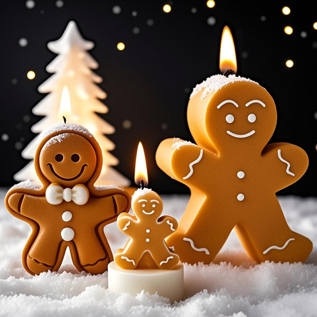 Candle Supplies Shop - DIY 漫画ジンジャーブレッドマンシリコーンキャンドルモールドクリスマスクッキーチョコレートベーキングツール手作り石鹸キャンドル作成用品