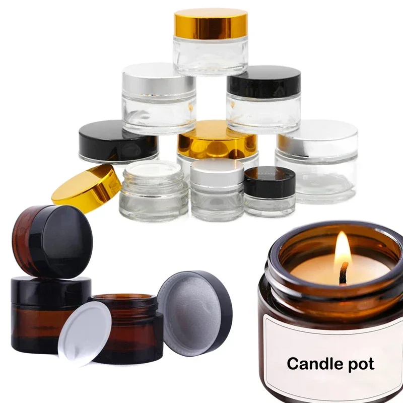 5 個 5 グラム-100 グラムミニアンバーラウンドガラス - Candle Supplies Glass Jars のレビューと価格
