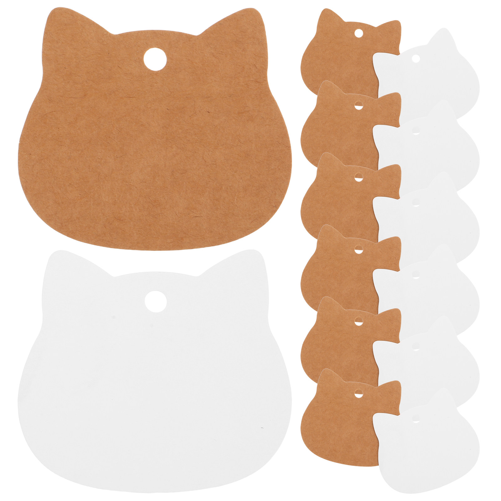 200 個猫型クラフト紙タグ空白書き込み可能 DIY ハング - Kraft Hang Tag のレビューと価格