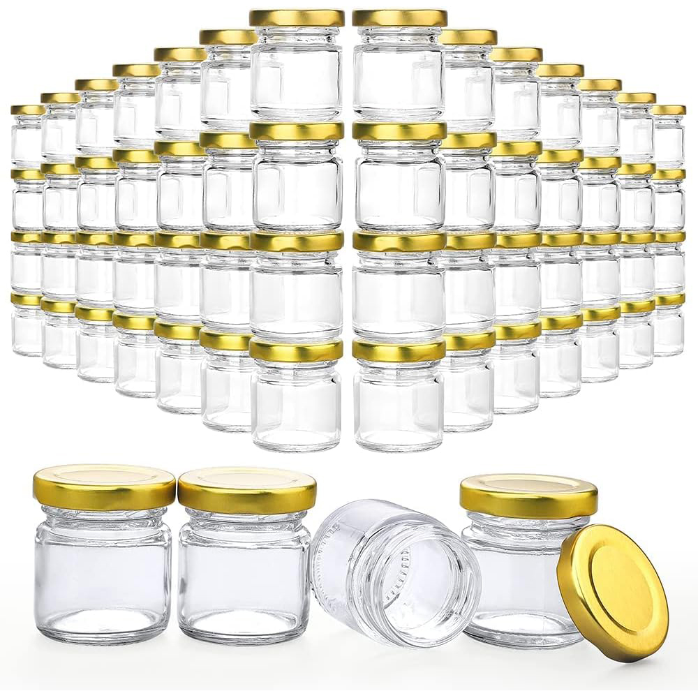 蓋付き小さなガラス瓶、1.5オンスのミニハニージャー、ギフト - Candle Supplies Glass Jars のレビューと価格