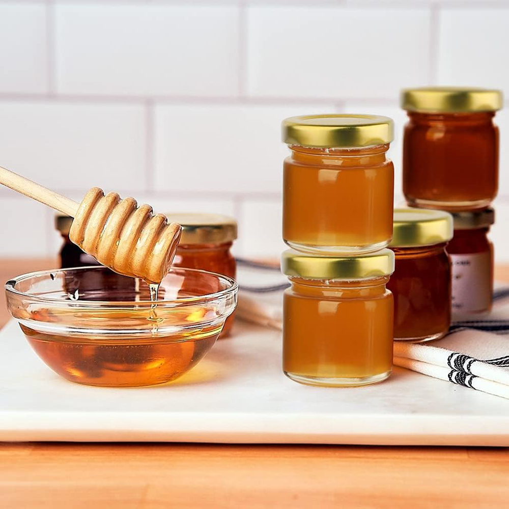 蓋付き小さなガラス瓶、1.5オンスのミニハニージャー、ギフト - Candle Supplies Glass Jars のレビューと価格