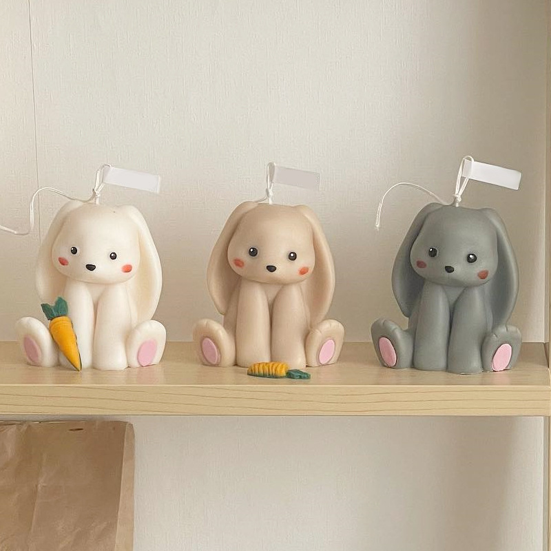 ウサギの形をしたシリコンキャンドル型,かわいい3Dウサギ,動 - Candle Supplies Shop のレビューと価格