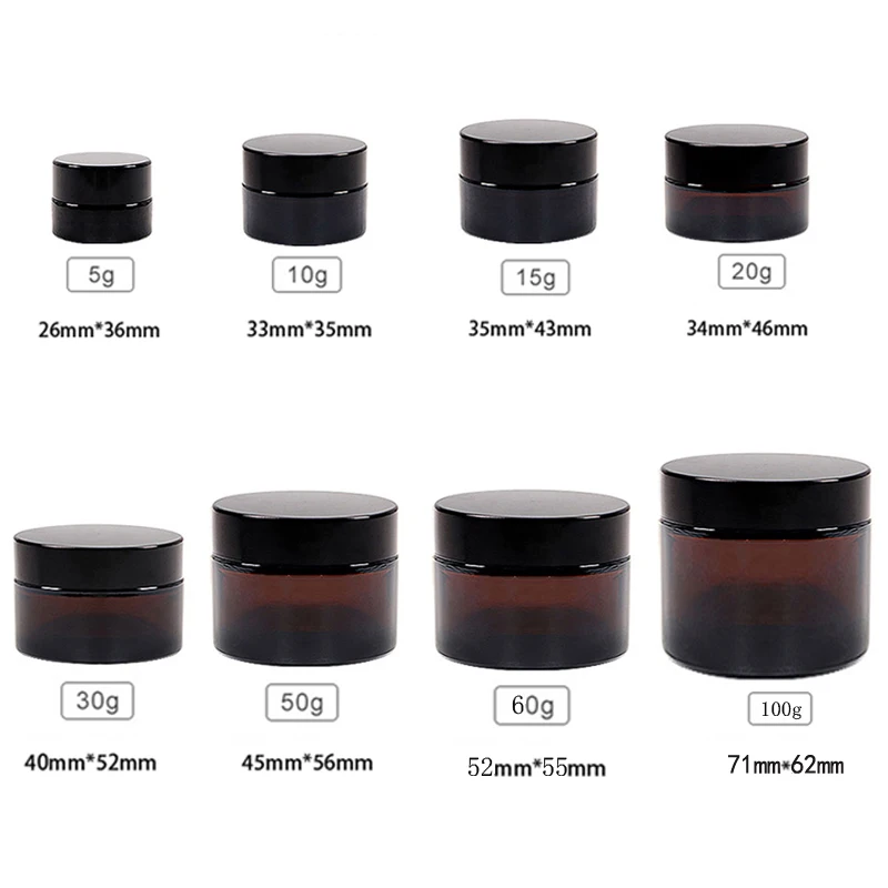 5個入り 5g-100g アンバー色の空のガラス瓶 内部ライ - Candle Supplies Glass Jars のレビューと価格