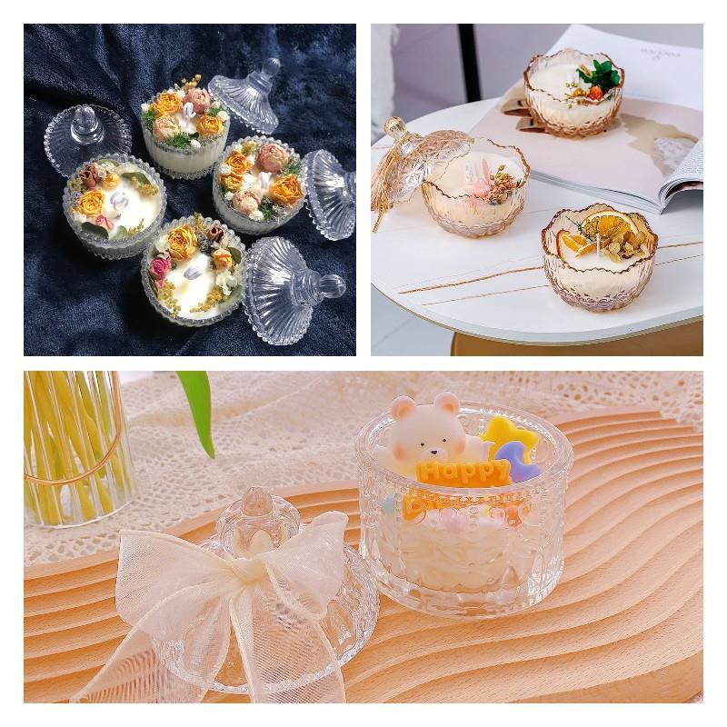 家のためのフランスのガラスのキャンドル,家のための芸術的なキ - Candle Supplies Glass Jars のレビューと価格